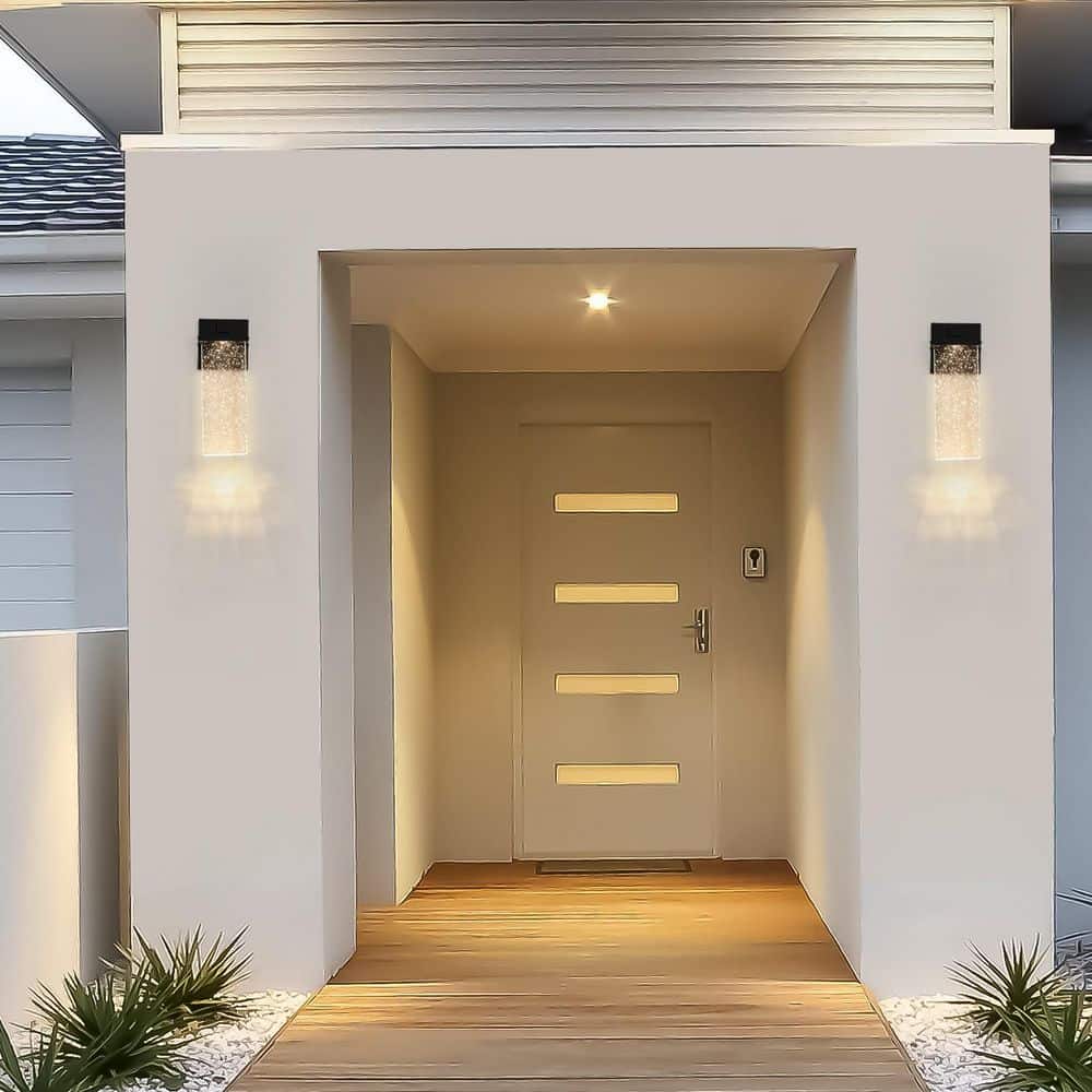12.2 in. Black Lantern Outdoor Sconce Hardwired with Integrated LED price history on PriceWatchPro
