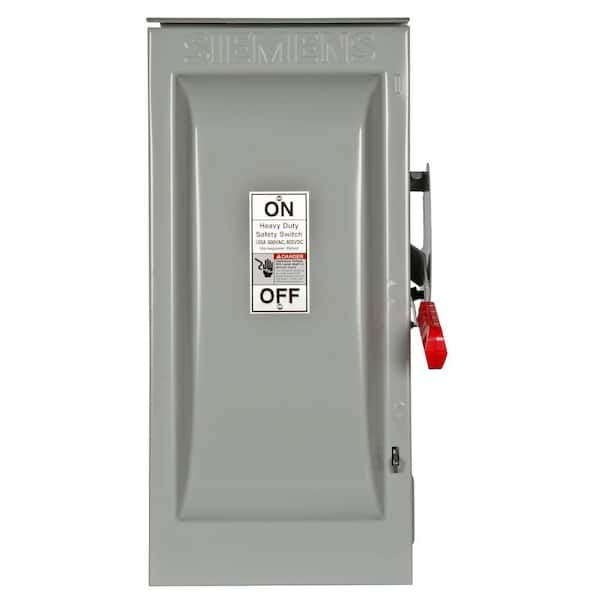 Siemens Heavy Duty 100 Amp 600-Volt 3-Pole Outdoor Fusible Safety Switch with Neutral