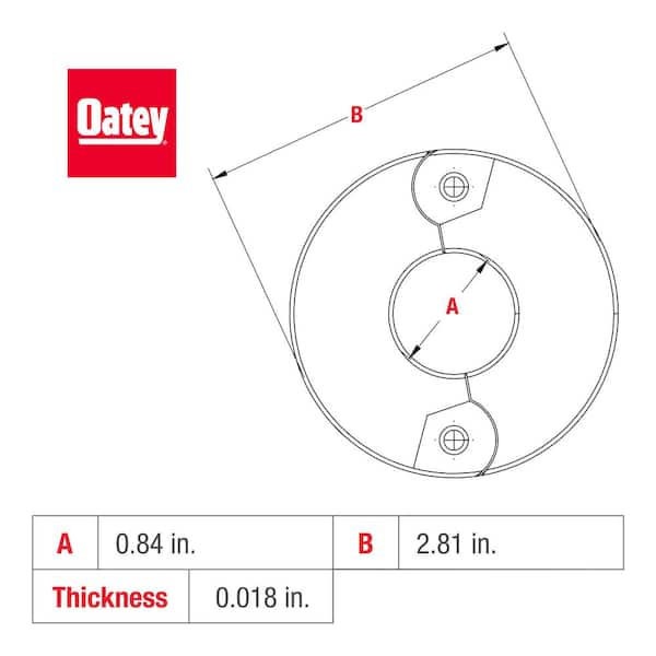 1/2 in. x 3 in. Chrome-Plated Steel Iron Pipe Size Split Flange Escutcheon Plate