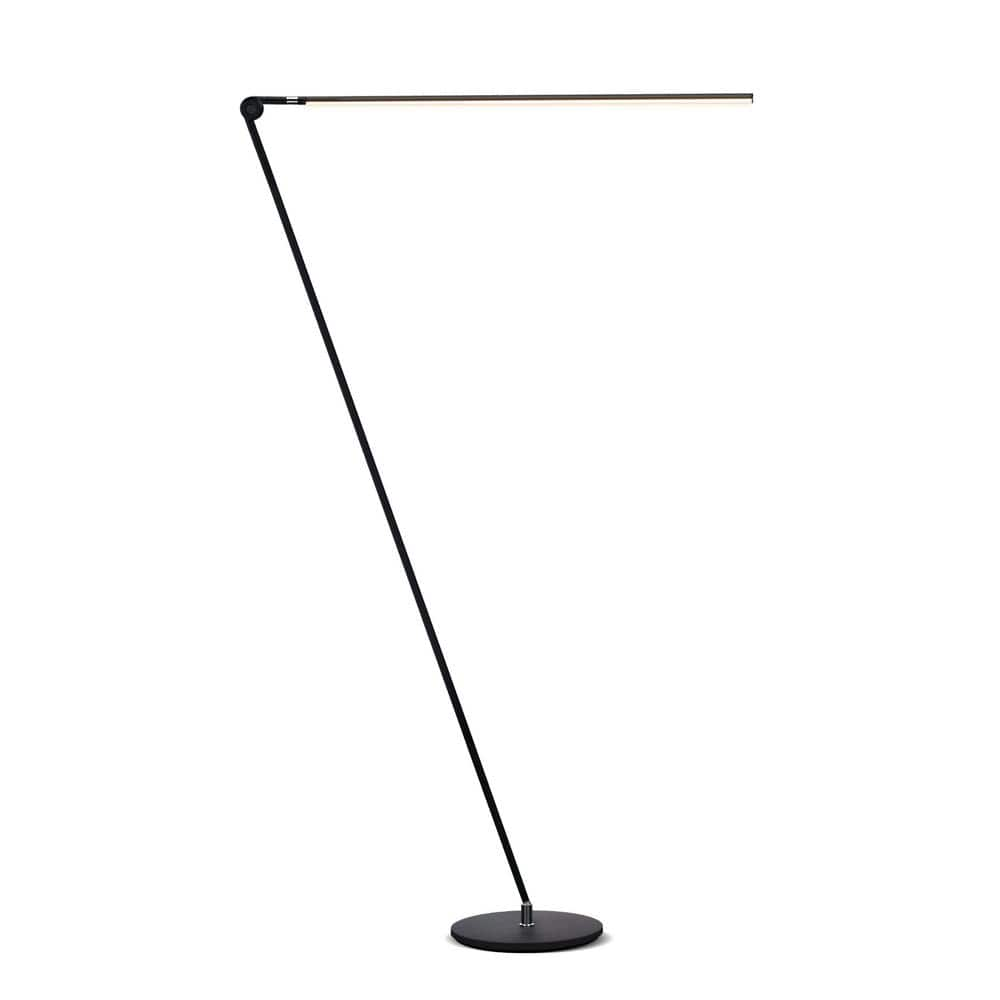 Brightech Libra LED Floor Lamp - Alexa and Smart Home Compatible - Contemporary Minimalist Standing Lamp - Adjustable Pivoting LED Head with Built-in Dimmer and Color Changing LED - Black