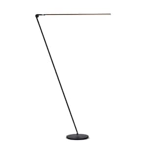 Libra 64.5 in. Classic Black Industrial 1-Light Dimmable and Color Temperature Adjustable LED Floor Lamp