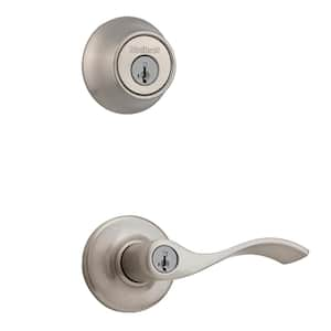 Kwikset 690 Tylo Satin Chrome Keyed Entry Knob and Single Cylinder Deadbolt  Combo Pack Featuring SmartKey Security TST690T26DSM6V1 - The Home Depot