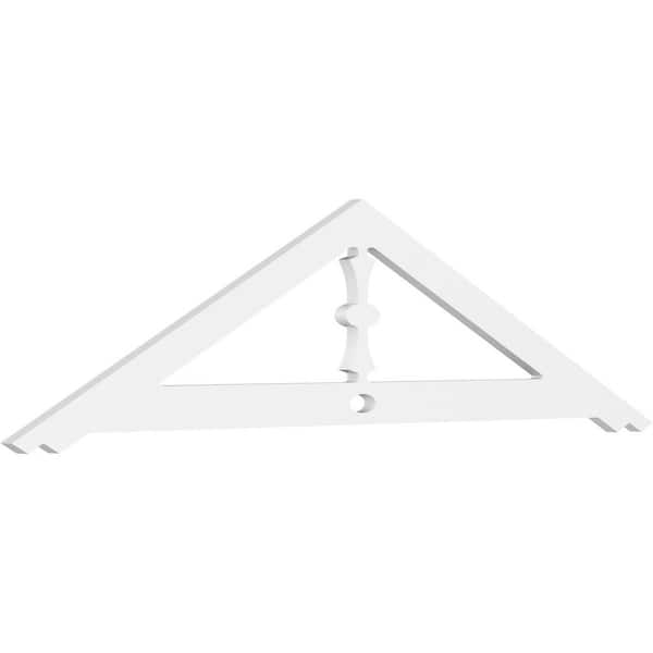 Ekena Millwork 1 in. x 60 in. x 15 in. (6/12) Pitch Artisan Gable Pediment Architectural Grade PVC Moulding
