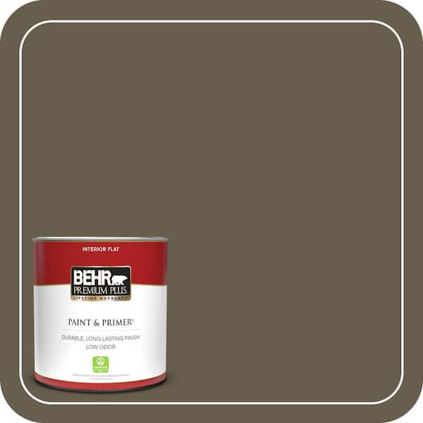 BEHR PREMIUM PLUS 1 qt. #N320-7 Primitive Flat Low Odor Interior Paint & Primer