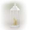 Alpine Corporation 28 in. Tall Outdoor Battery-Operated Lantern with LED  Lights, White IVY100HH-L - The Home Depot