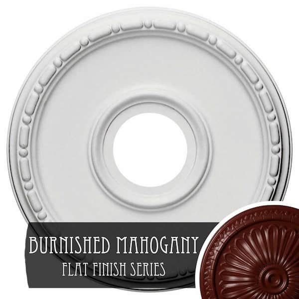 Ekena Millwork 1-1/2" x 16-1/2" x 16-1/2" Polyurethane Medea Ceiling Medallion, Brushed Mahogany