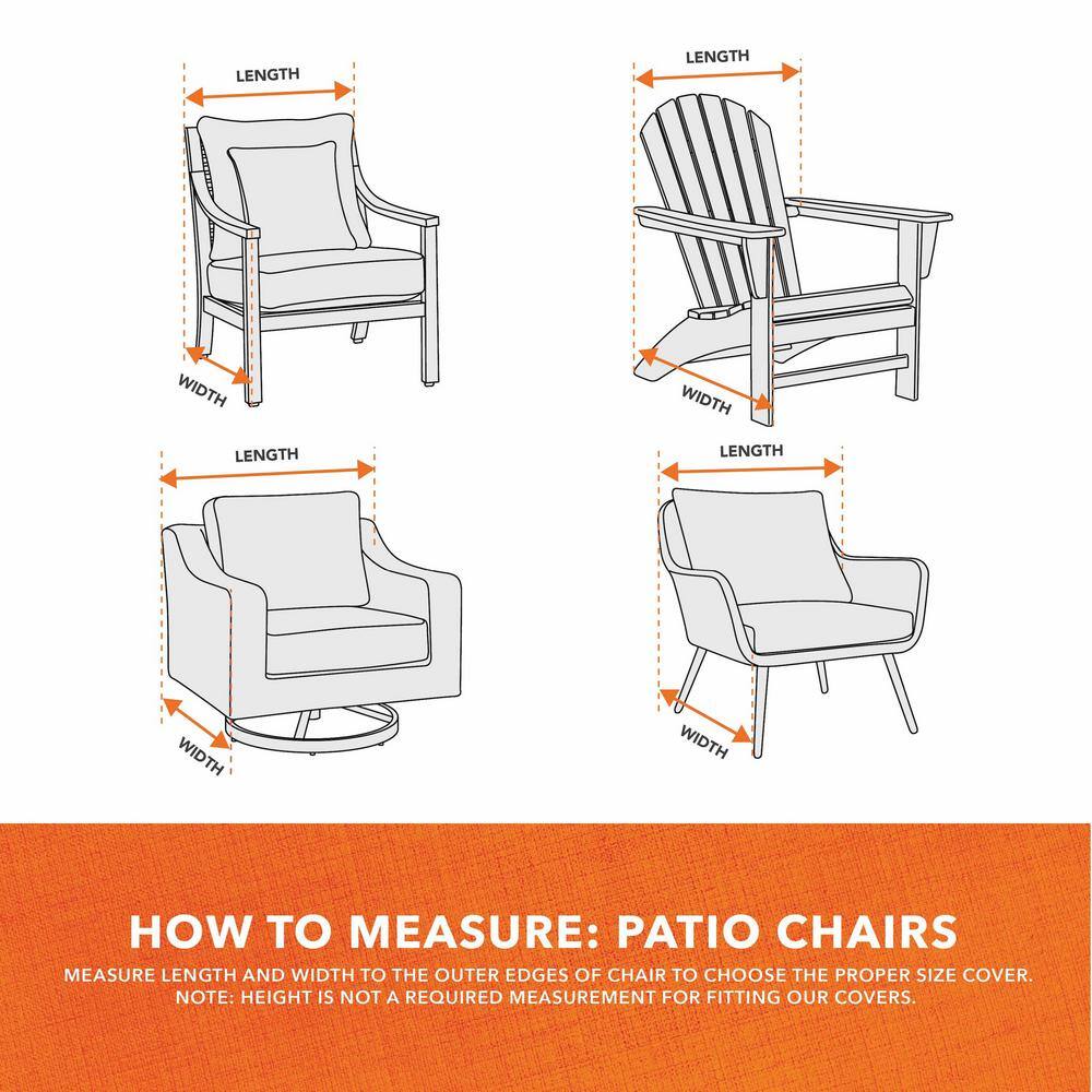 Khaki Weather-Resistant Patio Chair Covers, 27" x 34" x 31", Set of 2