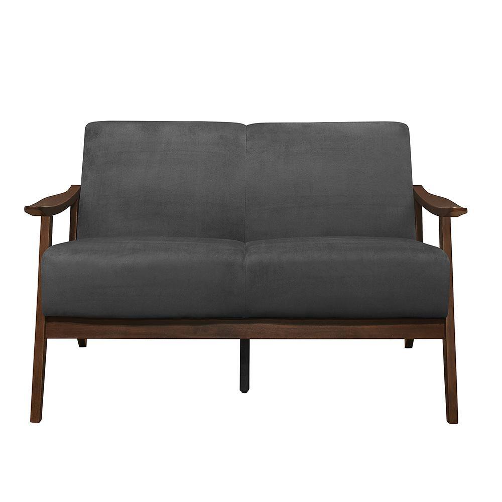 Lonita 51 in. W Dark Gray Velvet Loveseat