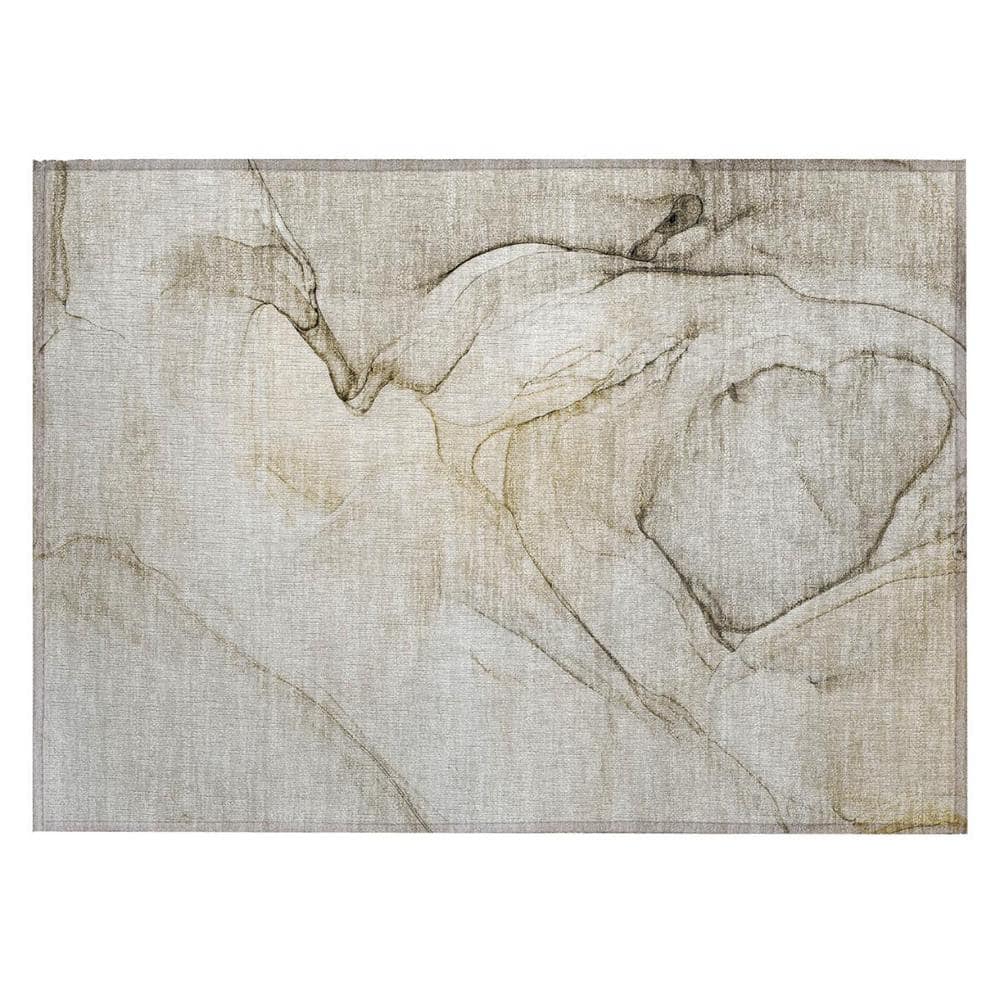 Beige and Gray 2 ft. x 3 ft. Abstract Indoor/Outdoor Area Rug price history on PriceWatchPro