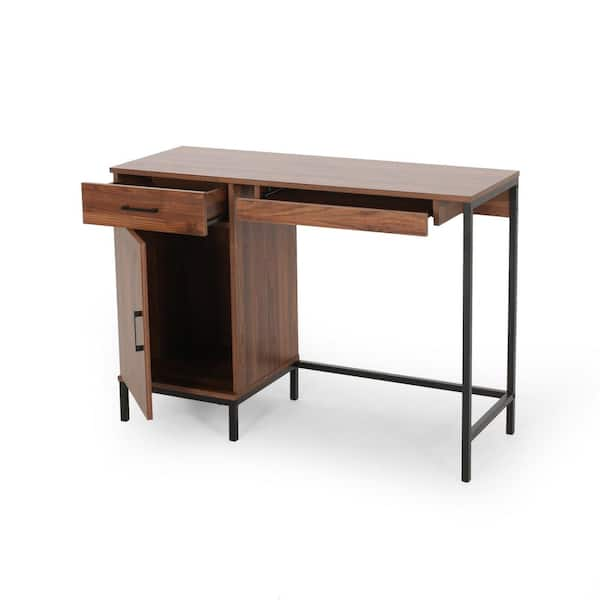 Office Table, Small Desk, Bureau, With Black Drawers, Mid Century Modern,  Oak Wood, Customized Size and Finish 