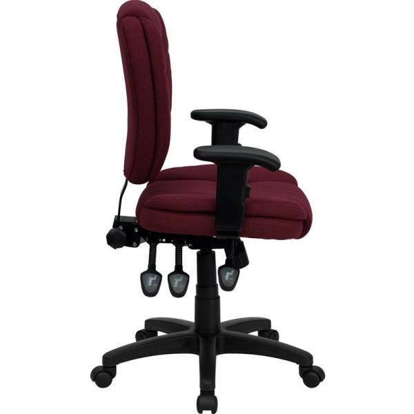 Office Star Work Smart Ergonomic Multifunction High Back Chair 38 14 H  BurgundyBlack - Office Depot