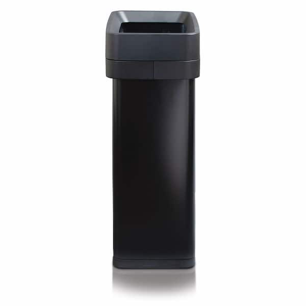Clorox 13 Gal. Stainless Steel Slim Open Top Trash Can, Black CLX