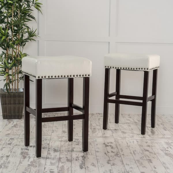 Ivory leather on sale bar stools