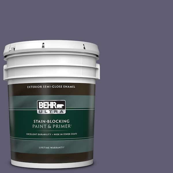 BEHR ULTRA 5 gal. #PMD-90 Luscious Purple Semi-Gloss Enamel Exterior Paint & Primer