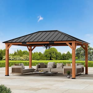 Ultra Series Wood Gazebo 12 ft. x 16 ft. Cedar Framed Wooden Gazebo with Galvanized Steel Roof