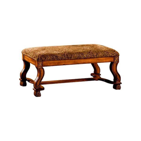 Benjara Vale Royal Traditional 18.25 in. L x 46.5 in. W x 18.5 in. H Antique Oak Bench