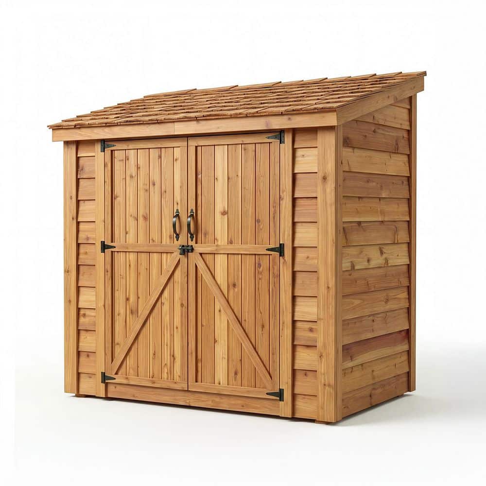 Outdoor Living Today Spacesaver 8 ft. x 4 ft. Western Red Cedar Double Door Storage Shed