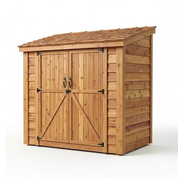 Spacesaver 8 ft. x 4 ft. Western Red Cedar Double Door Storage Shed