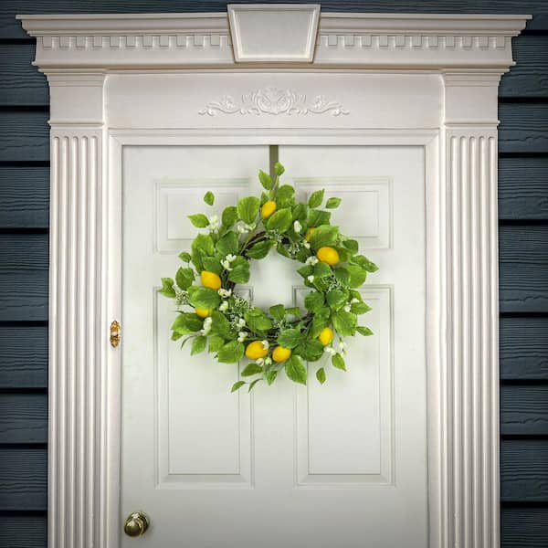 National Tree Company 22 in. Artificial Leafy Lemon Wreath