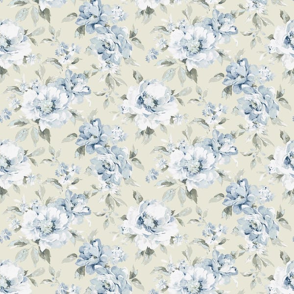 SURFACE STYLE Whispery Floral Bluebell Vinyl Peel and Stick Wallpaper Roll ( Covers 30.75 sq. ft. )
