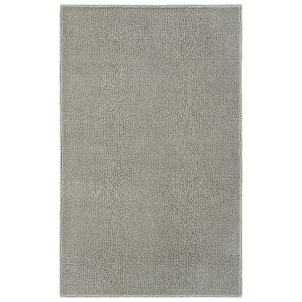 Clayton Plush 3 ft. x 5 ft. Gray Basic Utility Area Rug