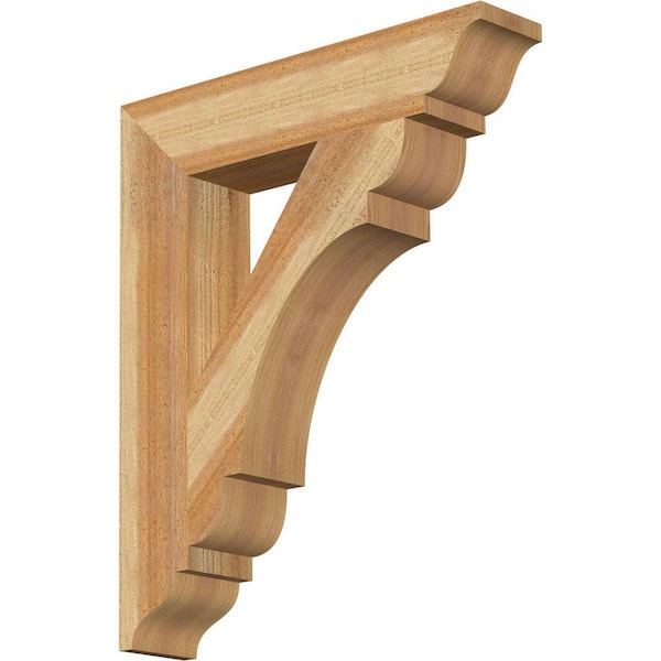 Ekena Millwork 4 in. x 24 in. x 20 in. Western Red Cedar Olympic Traditional Rough Sawn Bracket