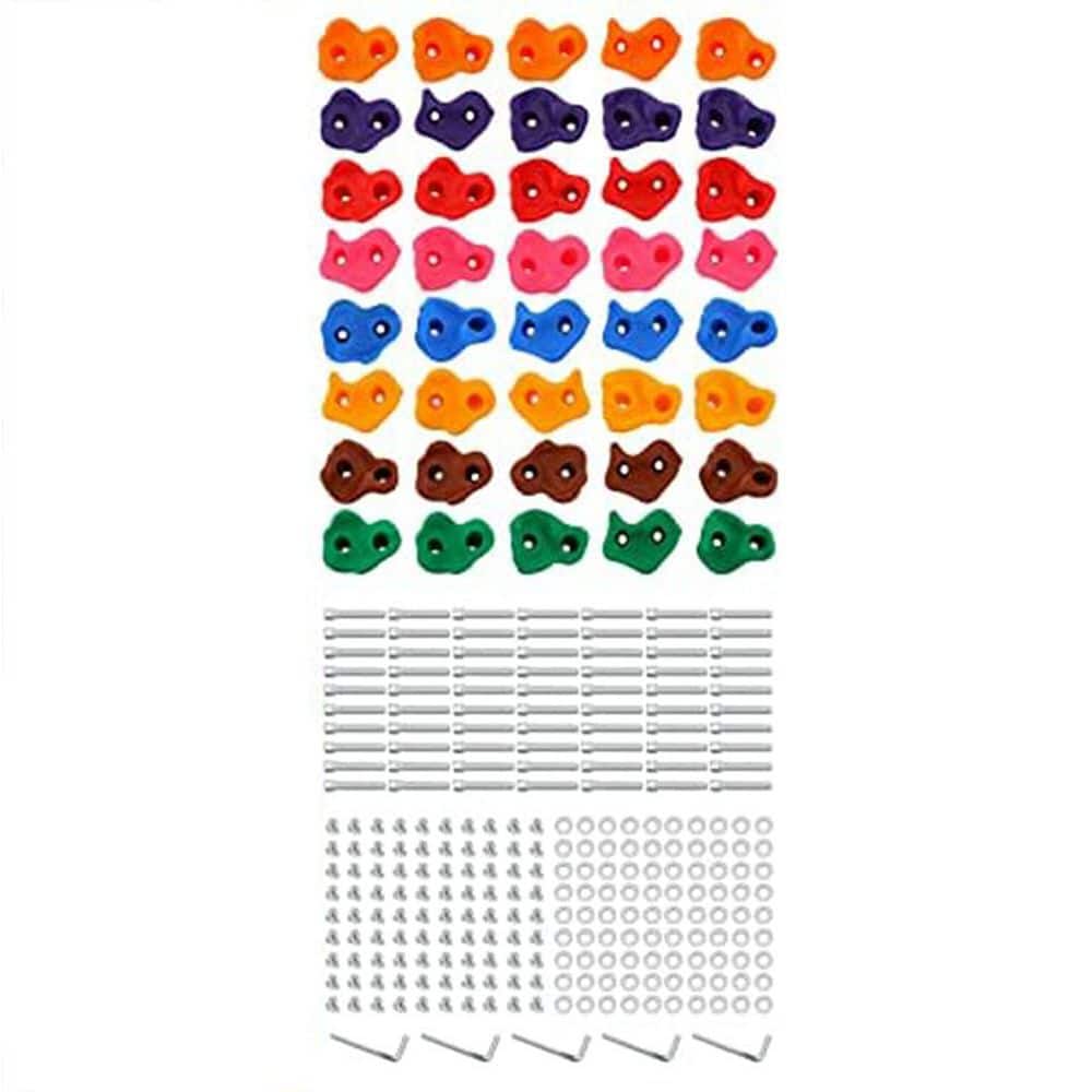 40 Pcs Rock Climbing Holds Set 8.66 in. W x 12.6 in. D x 1.97 in. H Utility Vehicle Climbing Kit for Kids price history on PriceWatchPro