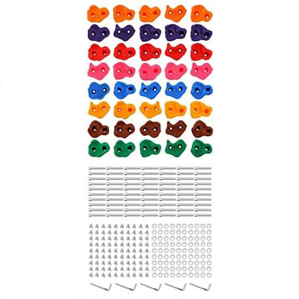 40 Pcs Rock Climbing Holds Set 8.66 in. W x 12.6 in. D x 1.97 in. H Utility Vehicle Climbing Kit for Kids
