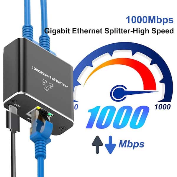 Switch Ethernet 2 Porte Gigabit | Sdoppiatore Cavo LAN 1 A 2 Per Router, TV E PC
