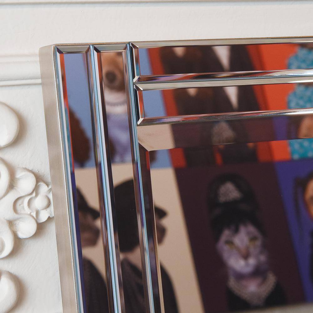 Elevated Silver Bevel 30" x 40" Full-Length Wood Wall Mirror