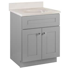 Brookings 25 in. Bathroom Vanity with Cultured Marble Vanity Top - Fully Assembled Bathroom Vanity with Sink, Gray