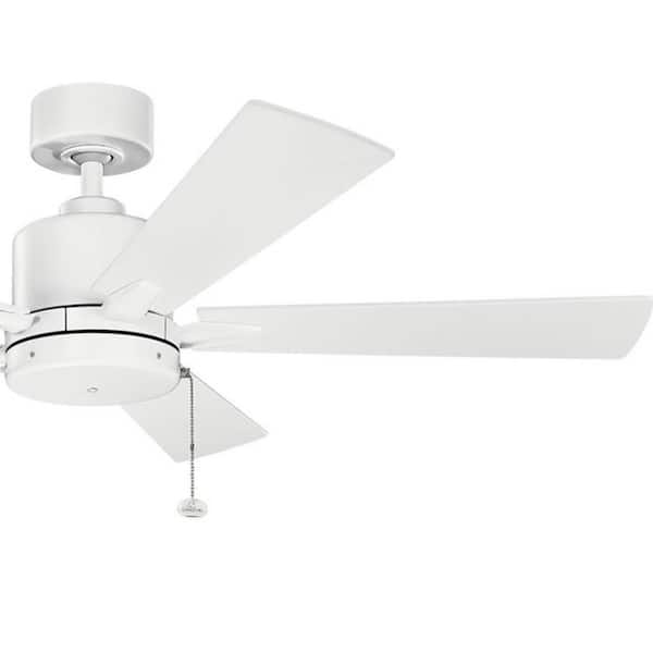 Matte White Downrod Mount Ceiling Fan 