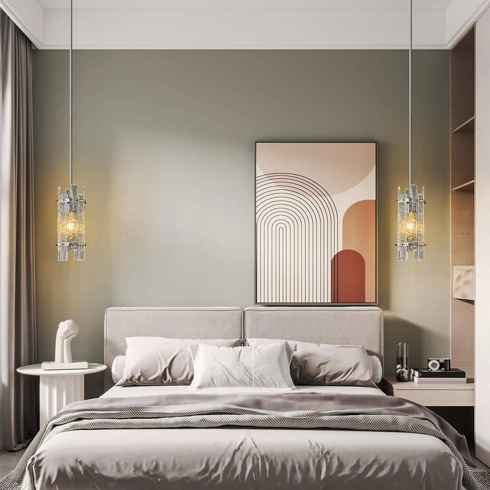 Home Lighting 2-Light Chrome Modern Crystal Pendant Lighting Glass Chandeliers for Bedroom JP-086 price history on PriceWatchPro