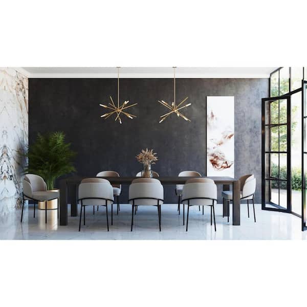 Astra Collection 6-Light 22 in. Satin Brass Modern Chandelier