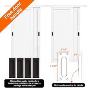 96 in. x 80 in. Paneled 1-Lite Blank Pattern White Primed MDF Sliding Door with Hardware Kit