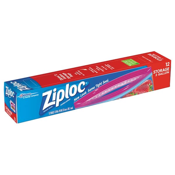 ziploc storage bags jumbo 2 gallon size 12 ea