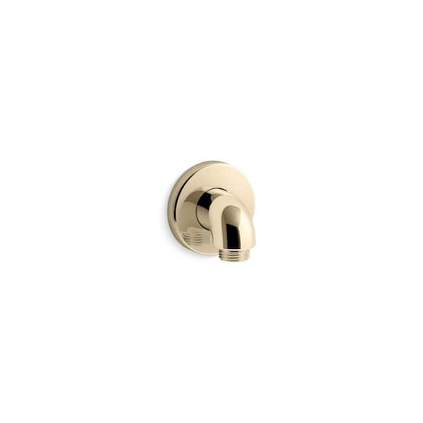 KOHLER Purist Stillness 1/2 in. Brass 90-Degree Wall-Mount Elbow Fitting With Check Valve in Vibrant French Gold