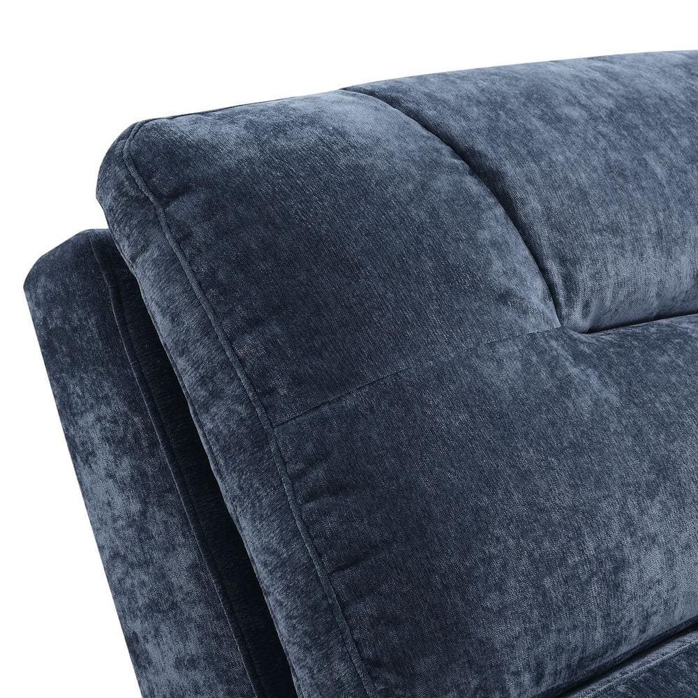 Slate Blue Microfiber Tufted Chaise Lounger