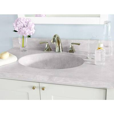 Ellipse 43 in. W x 22 in. D Solid Surface Vanity Top with Sink in Ice