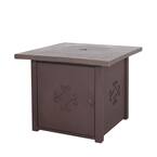 30 in. Square Outdoor Propane Gas Fire Pit Table with Cover with 50000 BTU