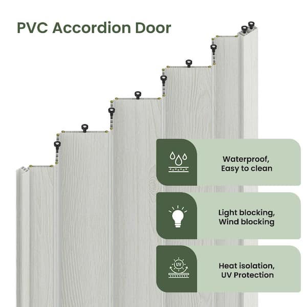SOCBAZZAR 32 in. x 80 in. White Finished PVC Interior Folding