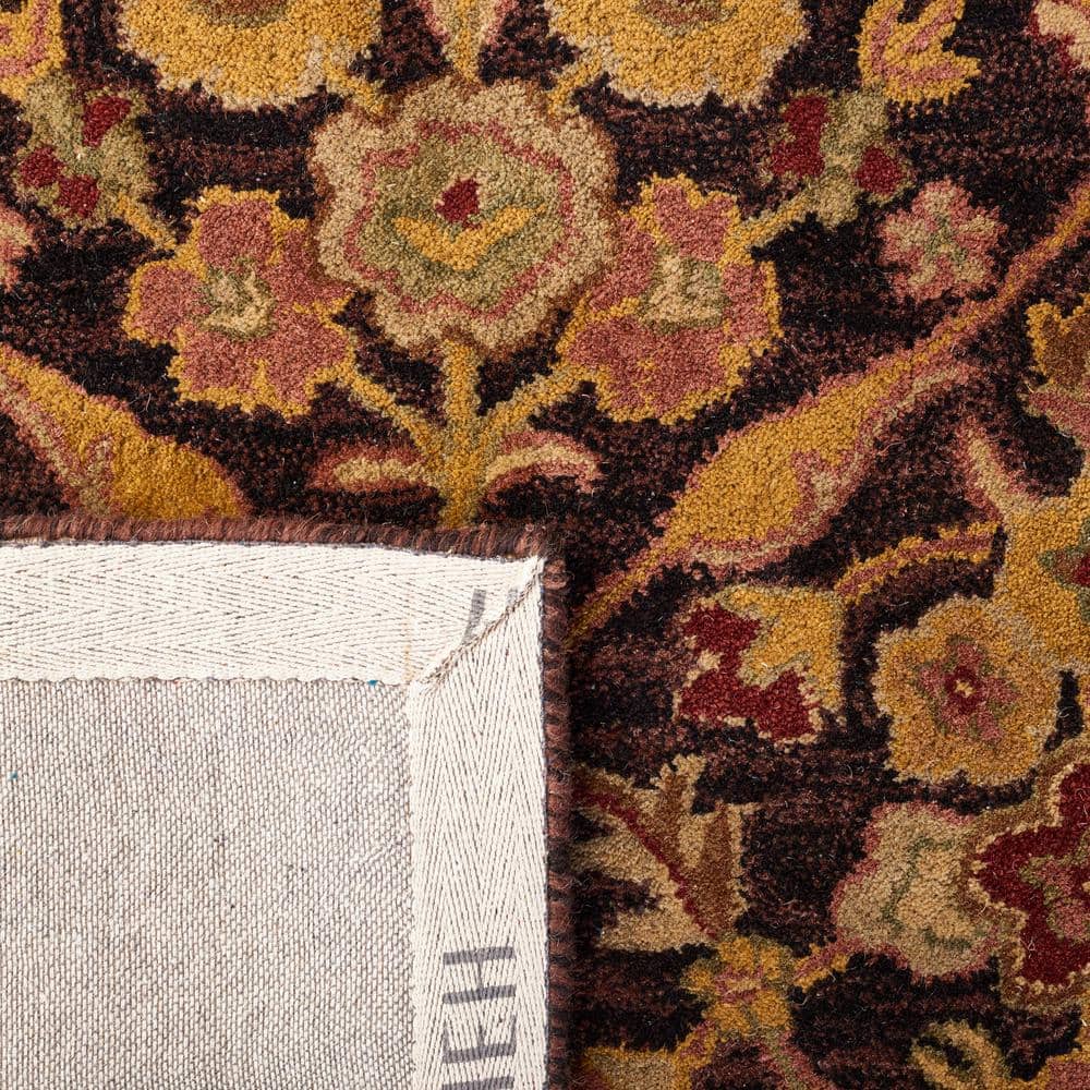 Elegant Dark Plum & Gold Hand-Tufted Wool Rectangular Rug
