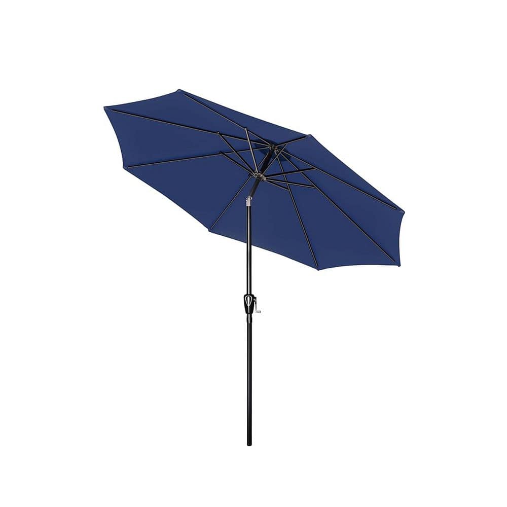 10 ft. Outdoor Market Patio Umbrella in Dark Blue with 8 Sturdy Ribs, Tilt/