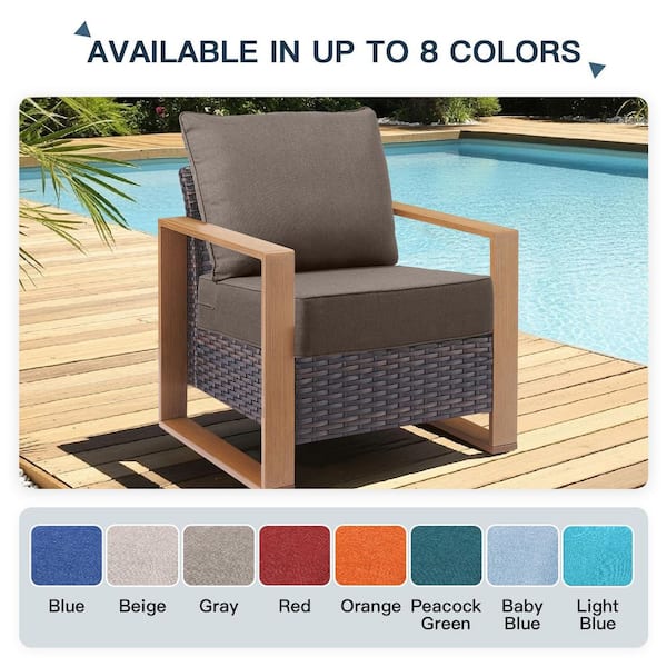 Moonluxe 22 in. x 24 in. x 6 in. 4-Piece Deep Seating Outdoor Loveseat Thick Cushion Set in Gray (2-Set)