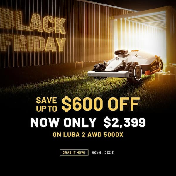 LUBA 2 AWD 5000X 15.8 in. Robot Lawn Mower (1-3/4 acre), Adjustable Cutting Height (1 in.-2.7 in.), UltraSense AI Vision