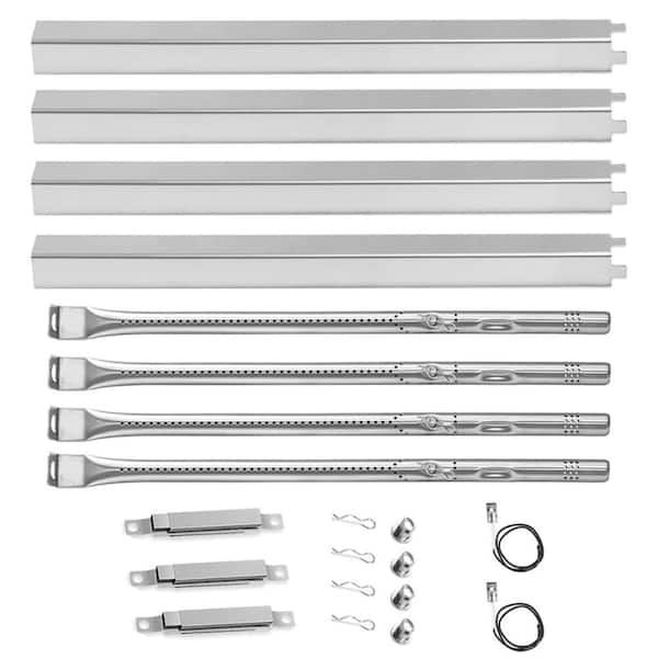 4 and 5-Burner Gas Grill Replacement Kit with Heat Plate, Burner, Igniter, and Crossover Tube for Charbroil