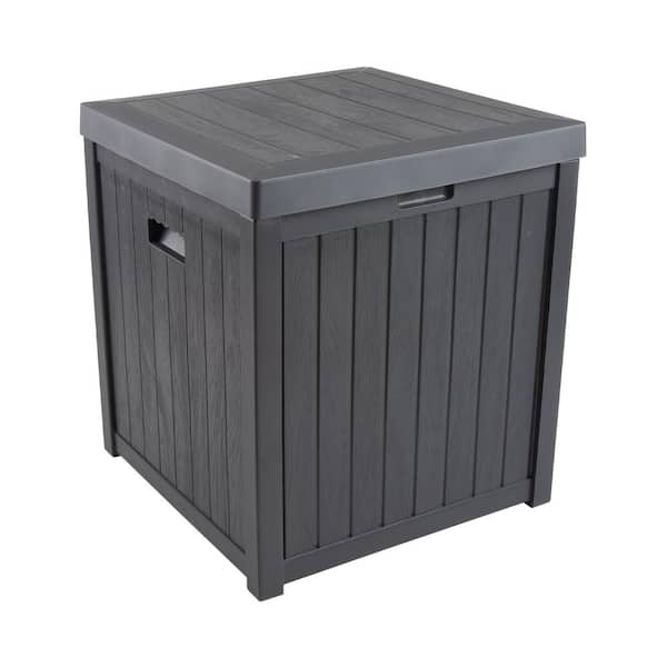 Pure Garden 50 Gal . 22 in. L x 22 in. W x 24.4 in. H Fade-Resistant Gray Resin Deck Box