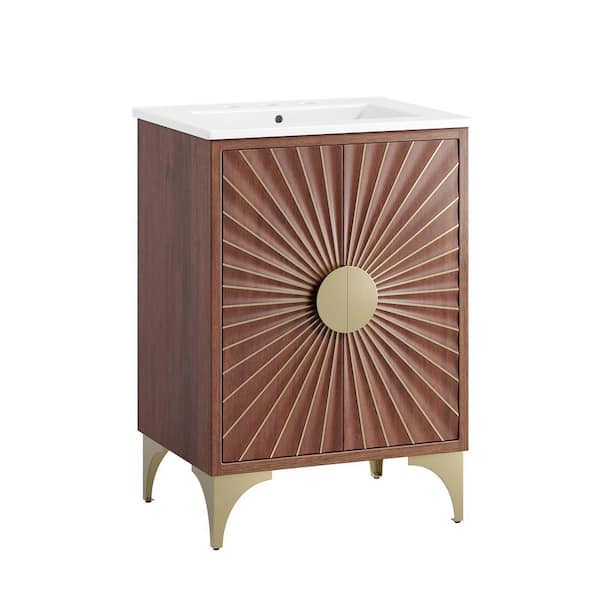 Daylight 24 in. Bathroom Vanity in White Walnut