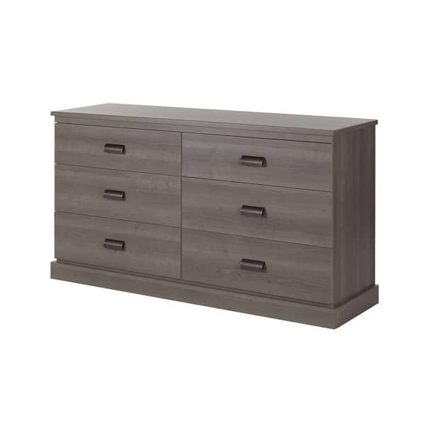 South Shore Gloria 6-Drawer Gray Maple Dresser