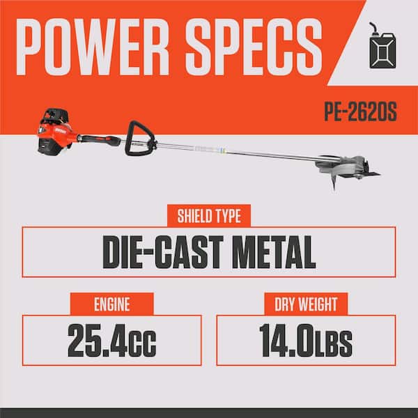 25.4 cc Gas 2-Stroke X Series Professional Commercial Grade Straight Shaft Edger with 7.75 in. Blade and Metal Shield